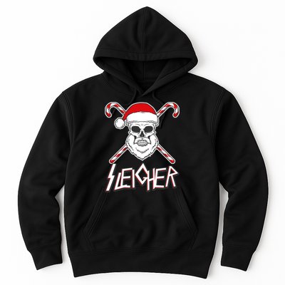 Sleigher Santa Candy Cane Skull Hoodie