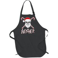 Sleigher Santa Candy Cane Skull Full-Length Apron With Pockets