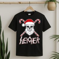 Sleigher Santa Candy Cane Skull T-Shirt