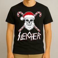Sleigher Santa Candy Cane Skull T-Shirt
