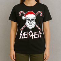 Sleigher Santa Candy Cane Skull T-Shirt