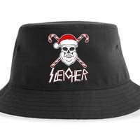 Sleigher Santa Candy Cane Skull Sustainable Bucket Hat