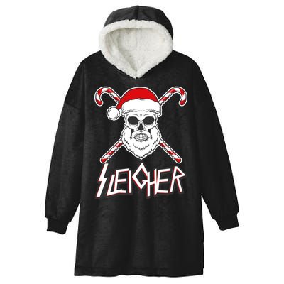 Sleigher Santa Candy Cane Skull Hooded Wearable Blanket