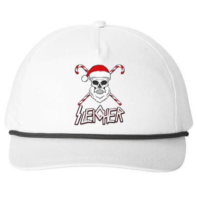 Sleigher Santa Candy Cane Skull Snapback Five-Panel Rope Hat