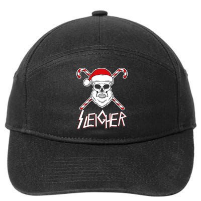 Sleigher Santa Candy Cane Skull 7-Panel Snapback Hat