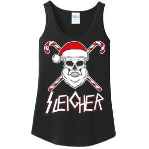 Sleigher Santa Candy Cane Skull Ladies Essential Tank