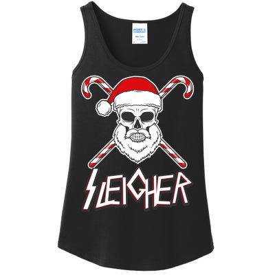 Sleigher Santa Candy Cane Skull Ladies Essential Tank