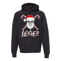 Sleigher Santa Candy Cane Skull Premium Hoodie