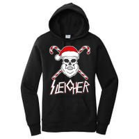 Sleigher Santa Candy Cane Skull Women's Pullover Hoodie