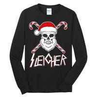 Sleigher Santa Candy Cane Skull Tall Long Sleeve T-Shirt