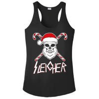 Sleigher Santa Candy Cane Skull Ladies PosiCharge Competitor Racerback Tank