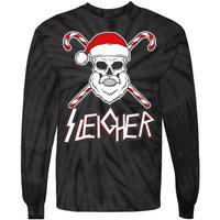 Sleigher Santa Candy Cane Skull Tie-Dye Long Sleeve Shirt