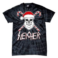 Sleigher Santa Candy Cane Skull Tie-Dye T-Shirt