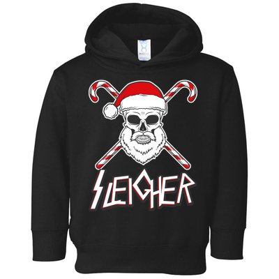 Sleigher Santa Candy Cane Skull Toddler Hoodie