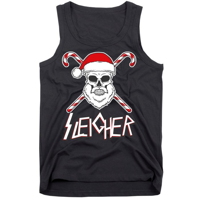 Sleigher Santa Candy Cane Skull Tank Top