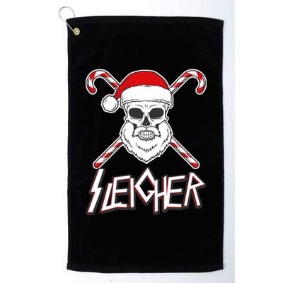 Sleigher Santa Candy Cane Skull Platinum Collection Golf Towel