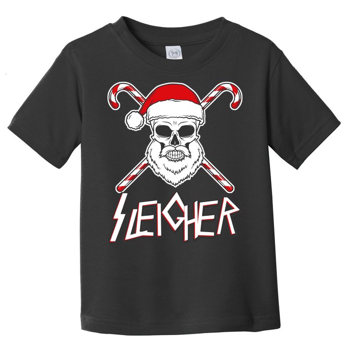 Sleigher Santa Candy Cane Skull Toddler T-Shirt