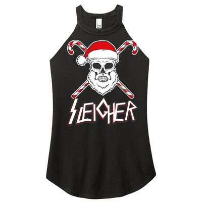 Sleigher Santa Candy Cane Skull Women's Perfect Tri Rocker Tank