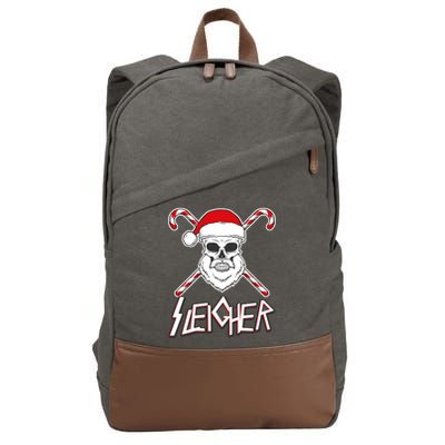 Sleigher Santa Candy Cane Skull Cotton Canvas Backpack