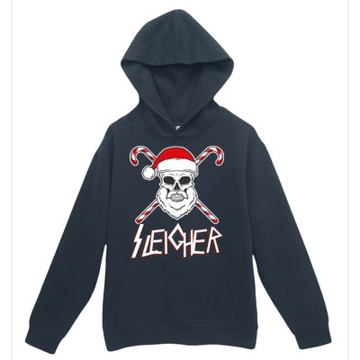 Sleigher Santa Candy Cane Skull Urban Pullover Hoodie