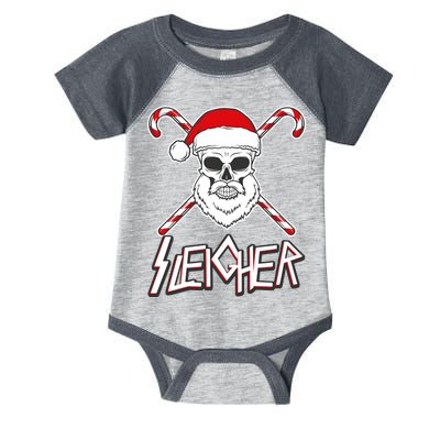 Sleigher Santa Candy Cane Skull Infant Baby Jersey Bodysuit