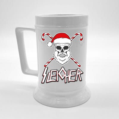 Sleigher Santa Candy Cane Skull Beer Stein