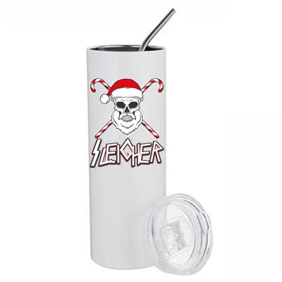 Sleigher Santa Candy Cane Skull Stainless Steel Tumbler