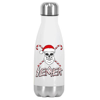 Sleigher Santa Candy Cane Skull Stainless Steel Insulated Water Bottle