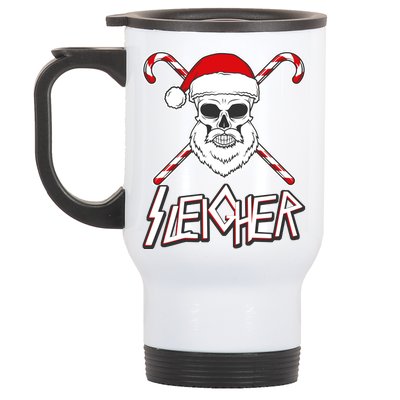 Sleigher Santa Candy Cane Skull Stainless Steel Travel Mug