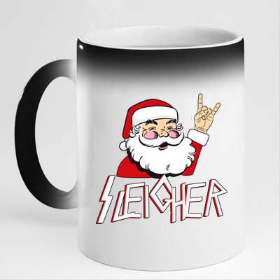 Sleigher Santa Rocks 11oz Black Color Changing Mug