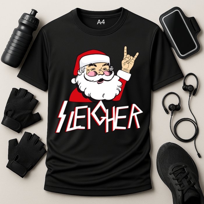 Sleigher Santa Rocks Performance Shirt
