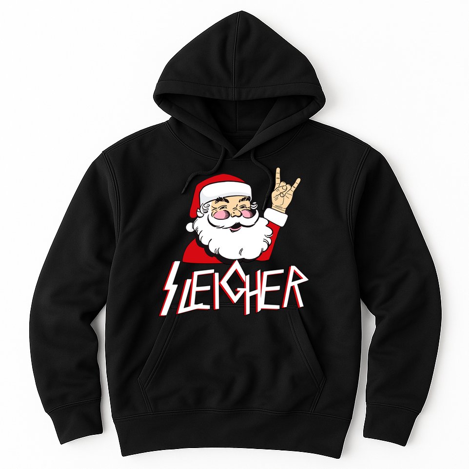Sleigher Santa Rocks Hoodie