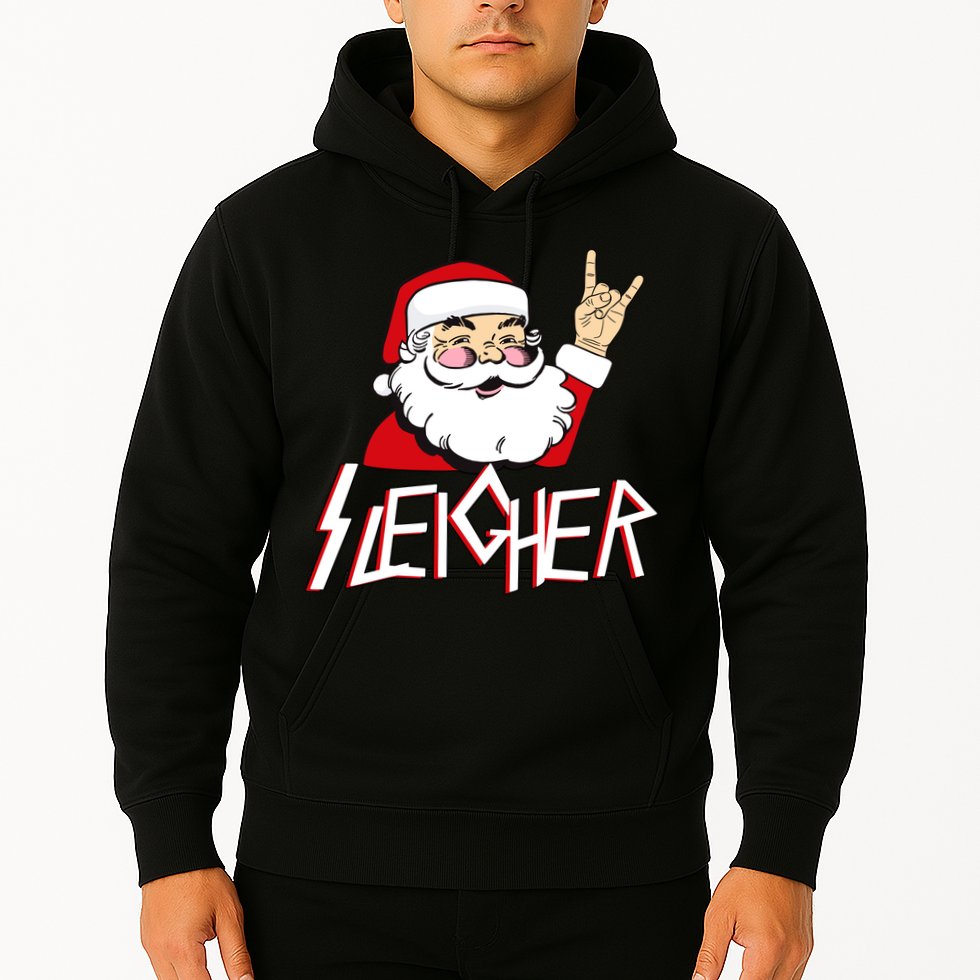 Sleigher Santa Rocks Hoodie