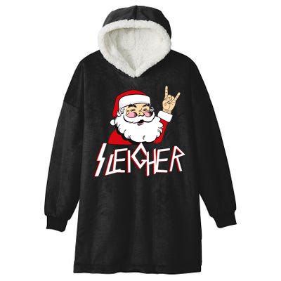 Sleigher Santa Rocks Hooded Wearable Blanket