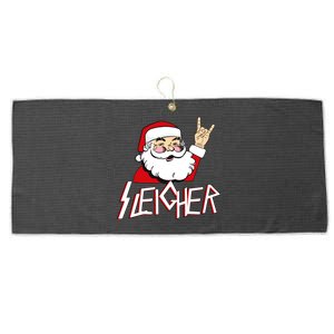 Sleigher Santa Rocks Large Microfiber Waffle Golf Towel