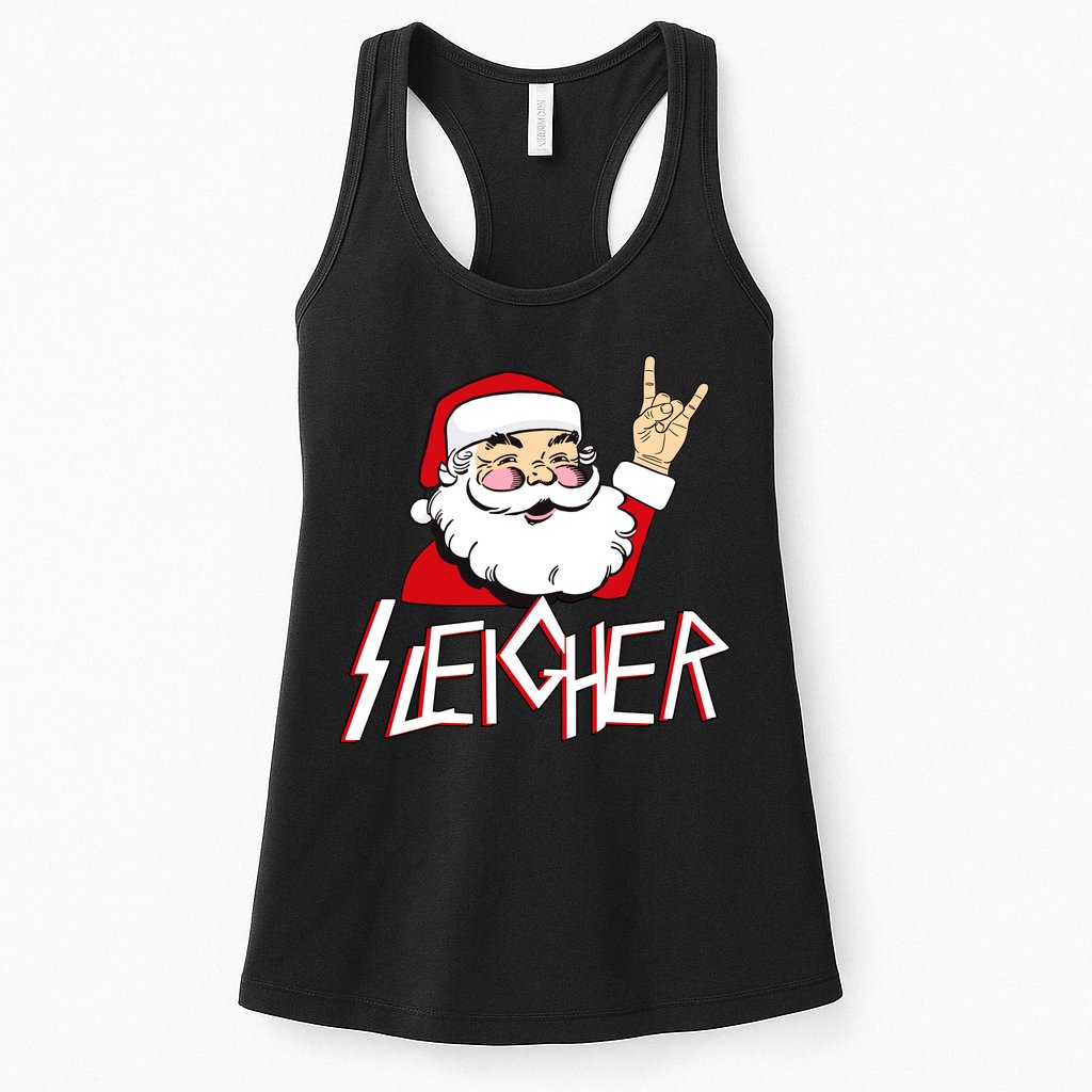 Sleigher Santa Rocks Womens Tank Top