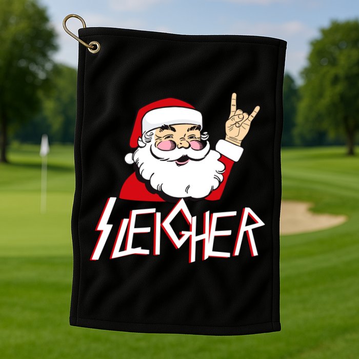 Sleigher Santa Rocks Golf Towel