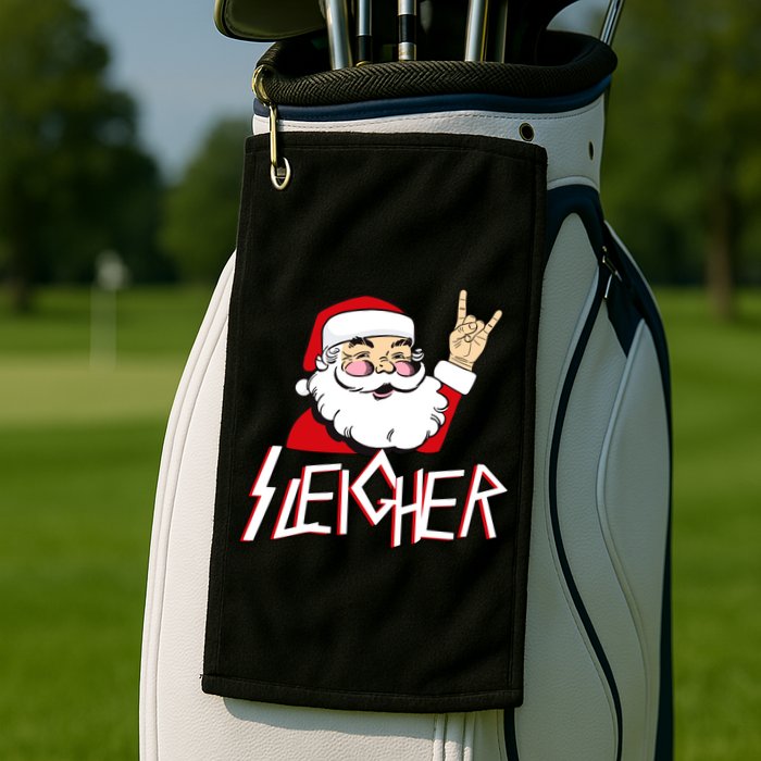 Sleigher Santa Rocks Golf Towel