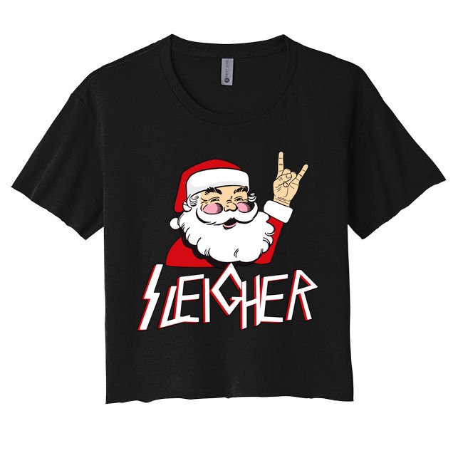 Sleigher Santa Rocks Crop Top