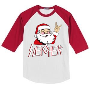 Sleigher Santa Rocks Kids Colorblock Raglan Jersey