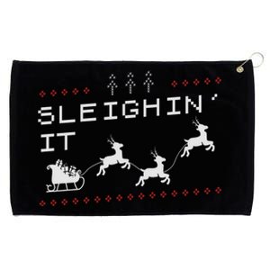 Sleighin It Ugly Christmas  Grommeted Golf Towel