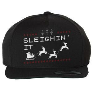 Sleighin It Ugly Christmas  Wool Snapback Cap