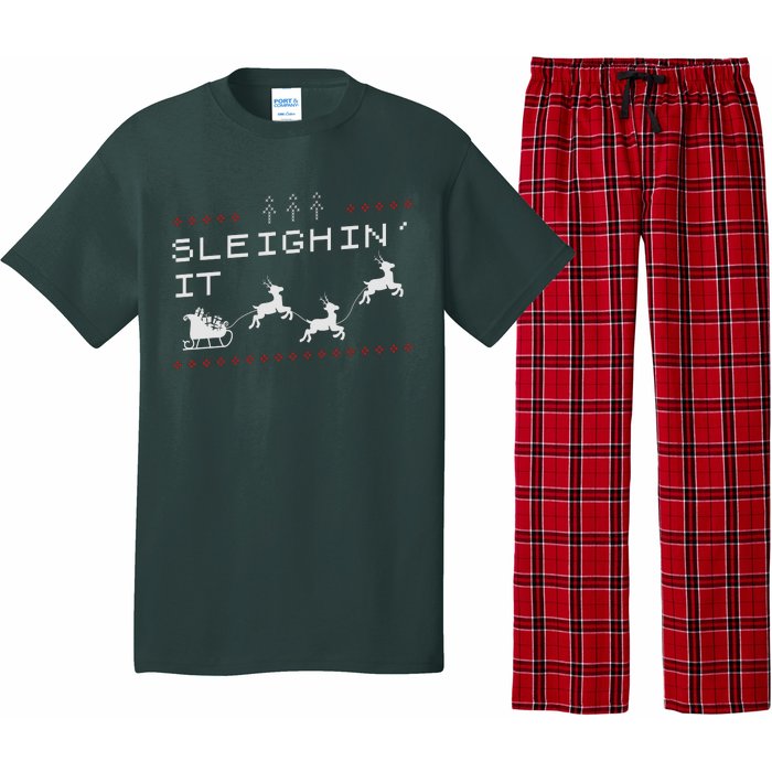 Sleighin It Ugly Christmas  Pajama Set