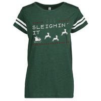 Sleighin It Ugly Christmas  Enza Ladies Jersey Football T-Shirt