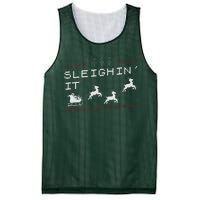 Sleighin It Ugly Christmas  Mesh Reversible Basketball Jersey Tank