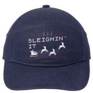 Sleighin It Ugly Christmas  7-Panel Snapback Hat