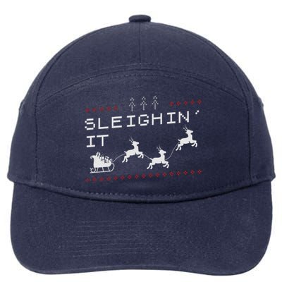 Sleighin It Ugly Christmas  7-Panel Snapback Hat