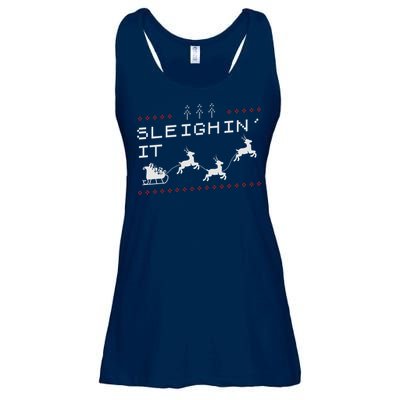 Sleighin It Ugly Christmas  Ladies Essential Flowy Tank