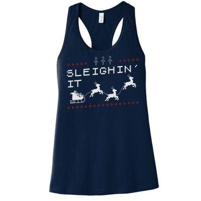 Sleighin It Ugly Christmas  Women's Racerback Tank