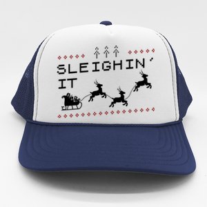 Sleighin It Ugly Christmas  Trucker Hat